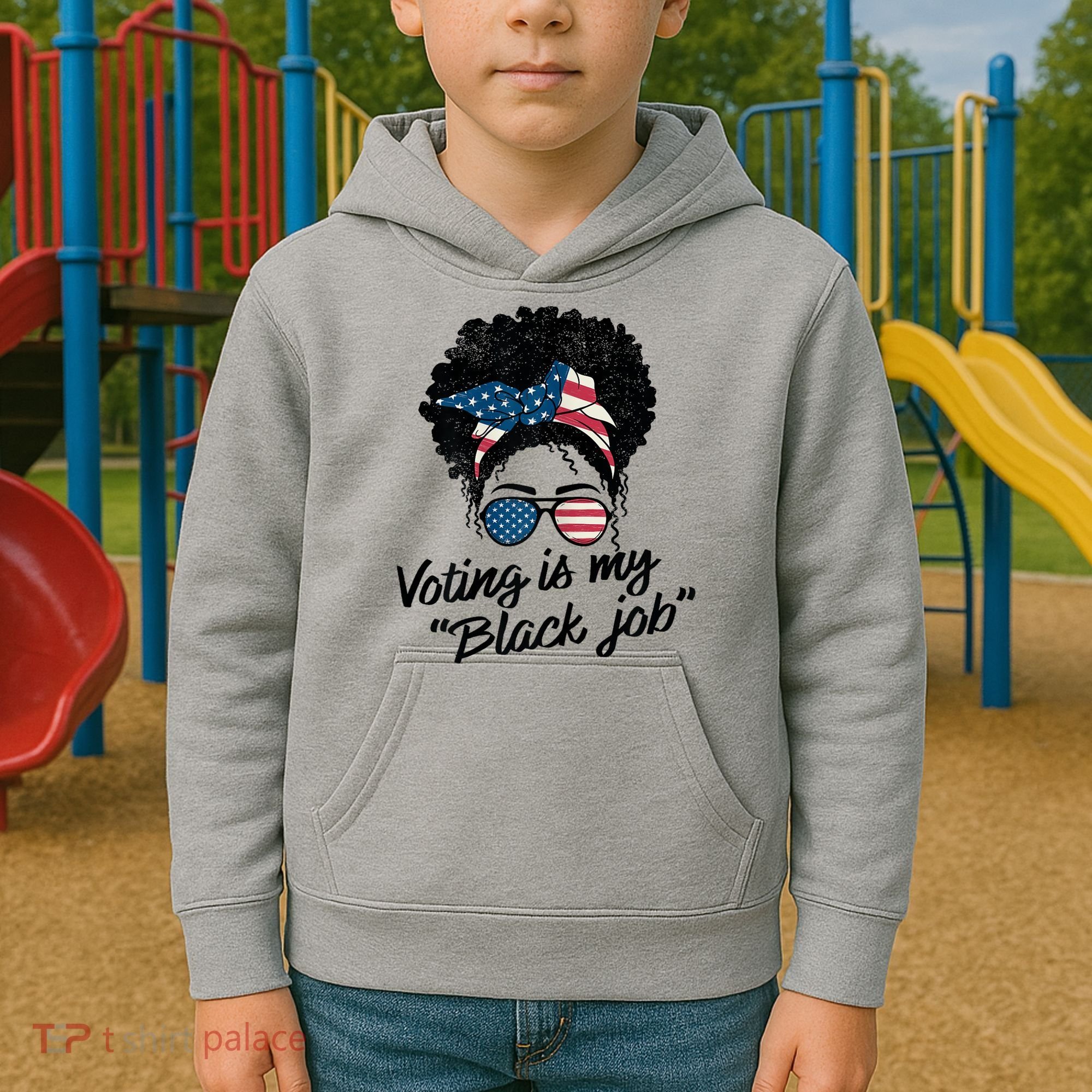 Voting Is My Black Job Kids Hoodie
