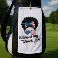 Voting Is My Black Job Golf Towel thumb 2