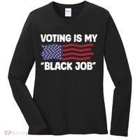 Voting Is My Black Job America Women's Long Sleeve Shirt thumb 0