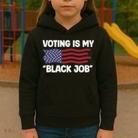 Voting Is My Black Job America Kids Hoodie thumb 3