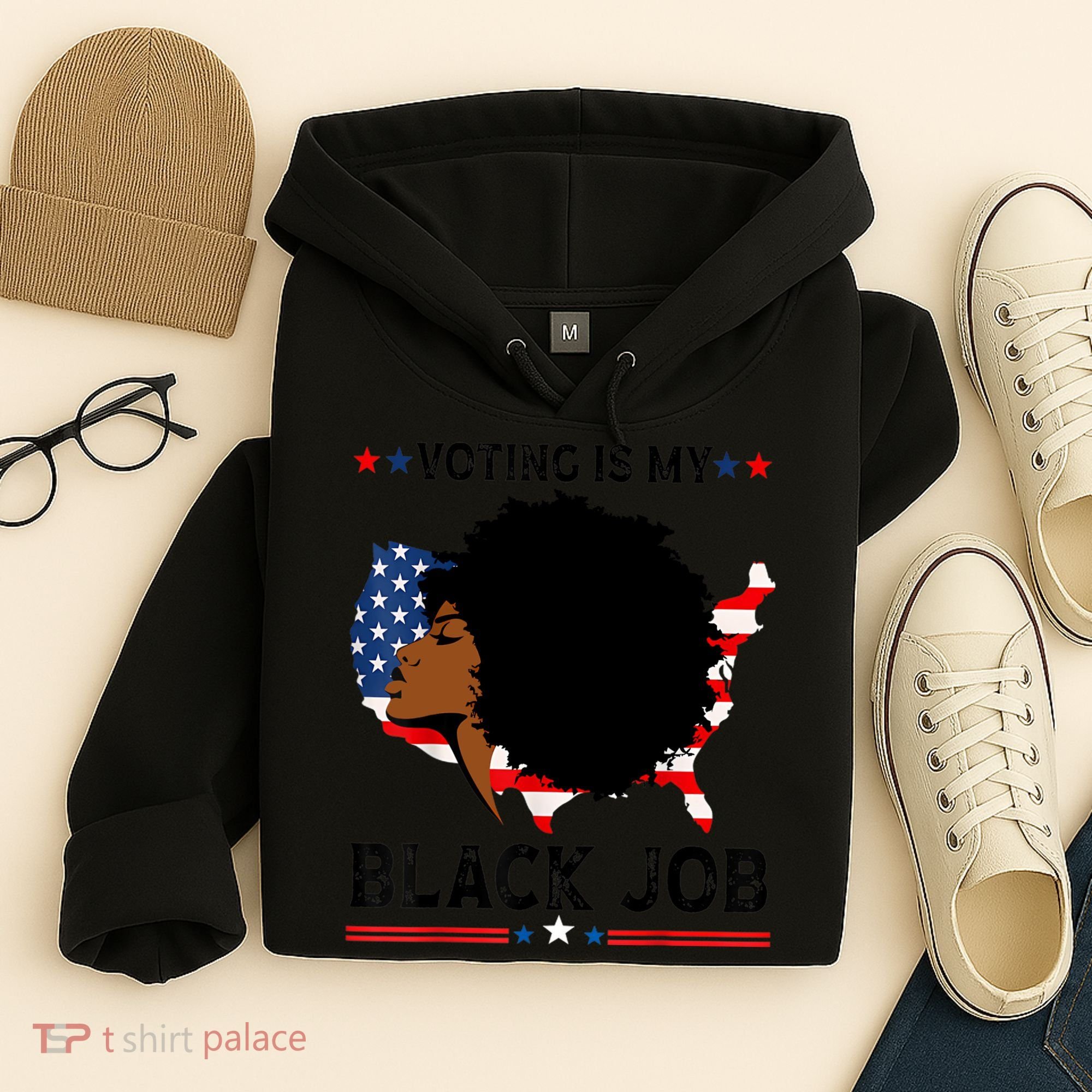 Voting Is My Black Job Black American Voting Hoodie