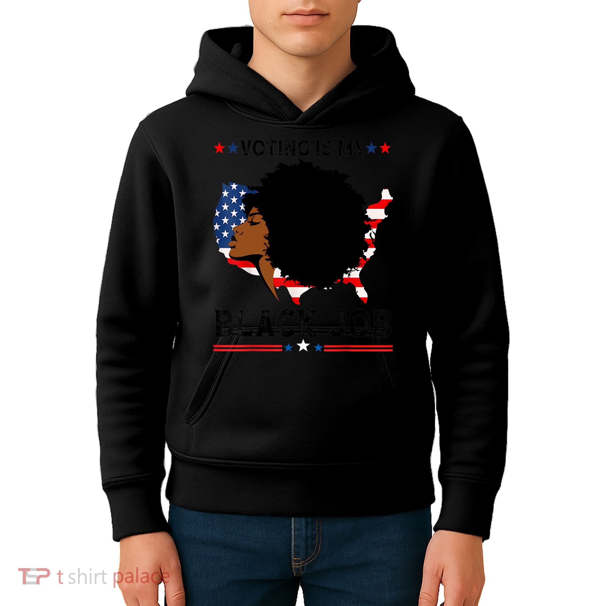 Voting Is My Black Job Black American Voting Kids Hoodie
