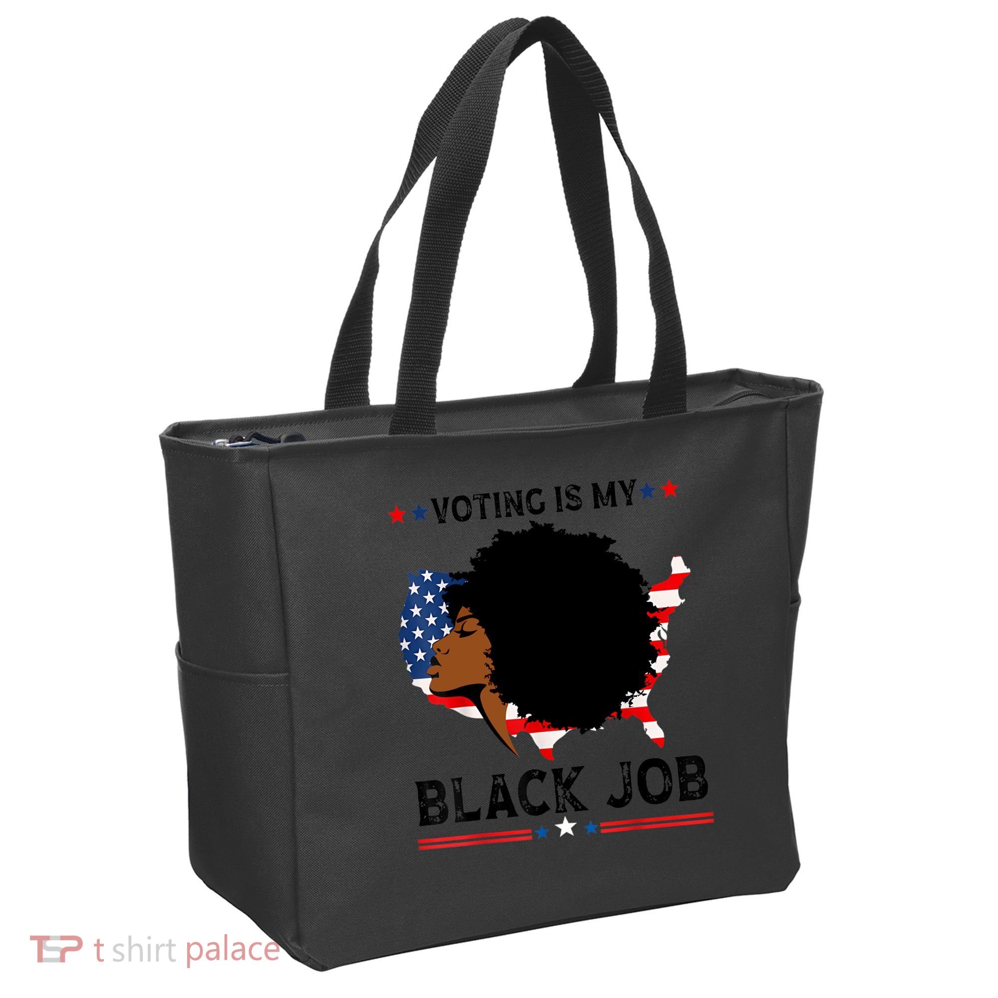 Voting Is My Black Job Black American Voting Tote Bag