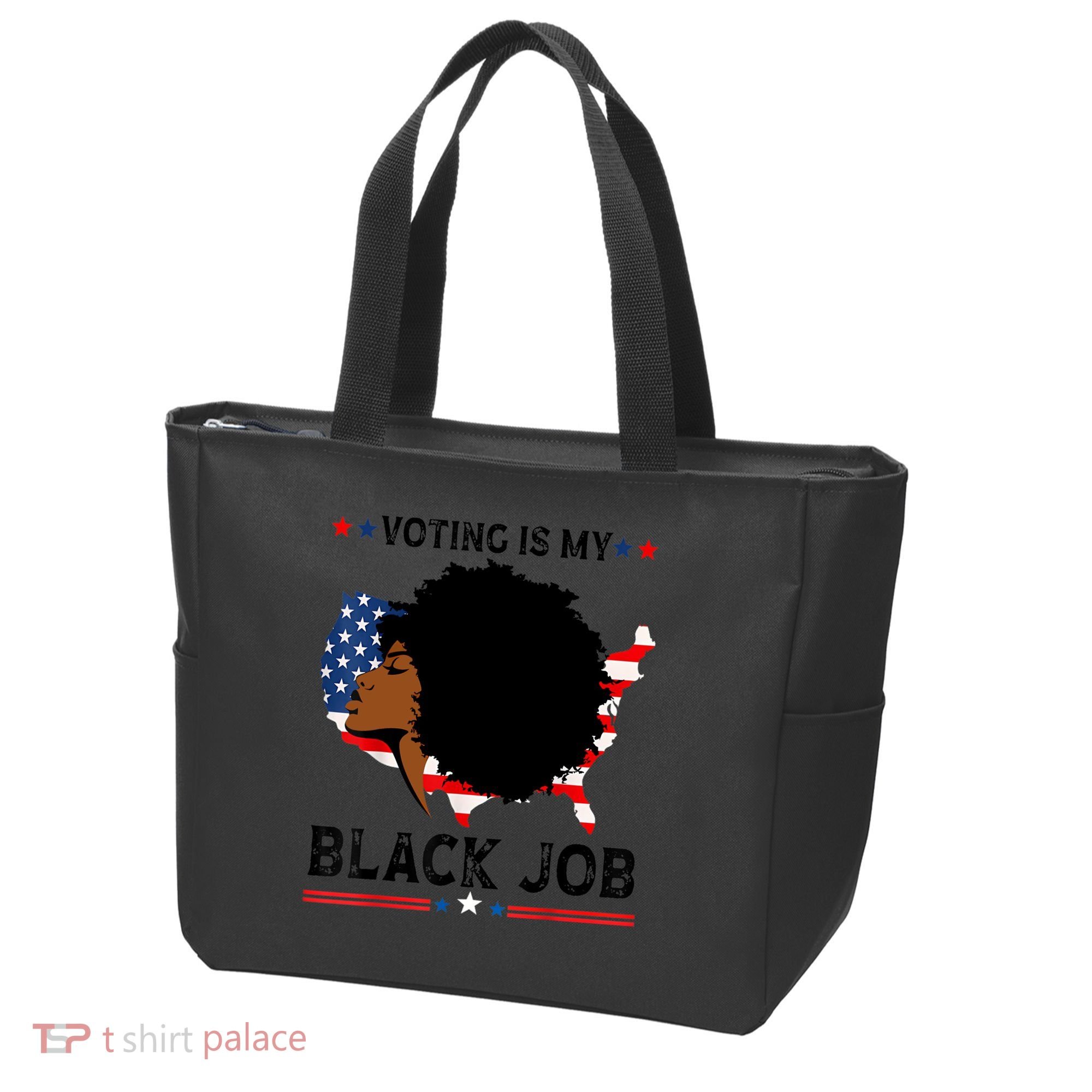 Voting Is My Black Job Black American Voting Tote Bag