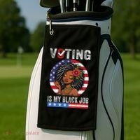 Voting Is My Black Job Golf Towel thumb 2
