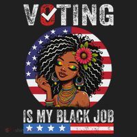 Voting Is My Black Job Golf Towel thumb 3