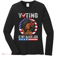 Voting Is My Black Job Women's Long Sleeve Shirt thumb 0