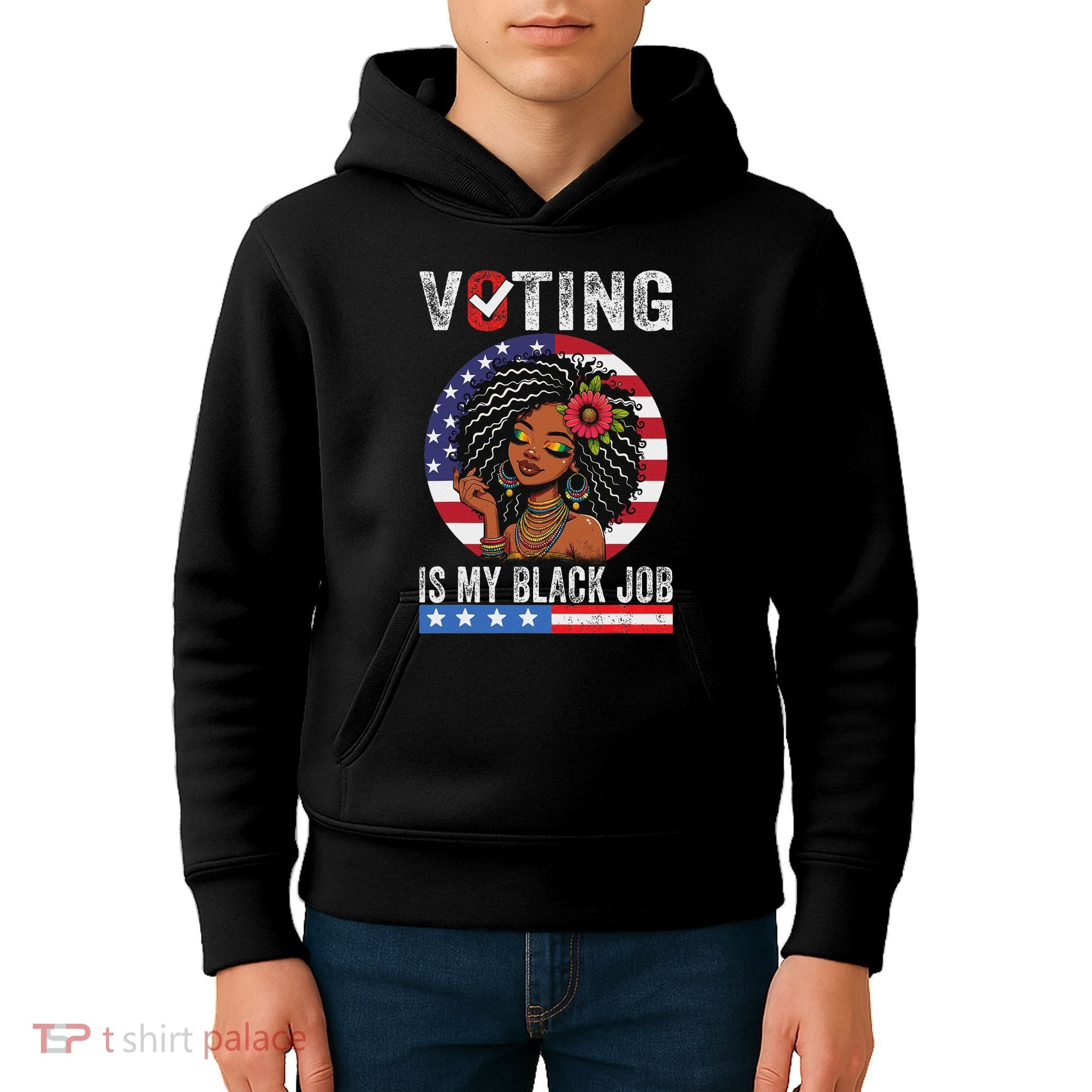 Voting Is My Black Job Kids Hoodie