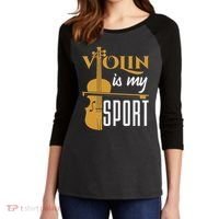 Violin Is My Sport Violinist Violin Player Instrument Women's Tri-Blend 3/4-Sleeve Raglan Shirt thumb 2