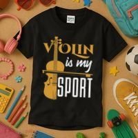 Violin Is My Sport Violinist Violin Player Instrument Kids T-Shirt thumb 3