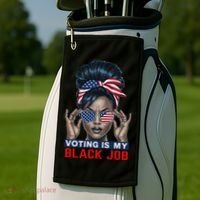 Voting Is My Black Job Funny Election African American Vote Gift Golf Towel thumb 2