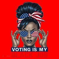 Voting Is My Black Job Funny Election African American Vote Gift Santa Hat thumb 1