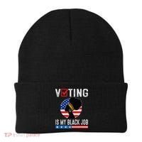 Voting Is My Black Job Flag Funny Beanie thumb 0
