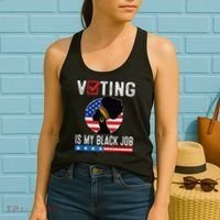 Voting Is My Black Job Flag Funny Women's Tank Top thumb 2