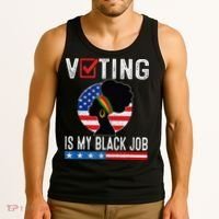Voting Is My Black Job Flag Funny Tank Top thumb 3