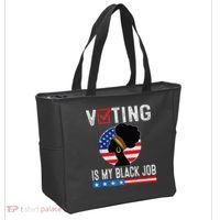 Voting Is My Black Job Flag Funny Tote Bag thumb 2