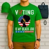 Voting Is My Black Job Flag Funny T-Shirt thumb 6