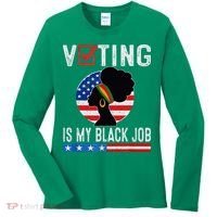 Voting Is My Black Job Flag Funny Women's Long Sleeve Shirt thumb 0