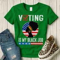 Voting Is My Black Job Flag Funny Women's T-Shirt thumb 3