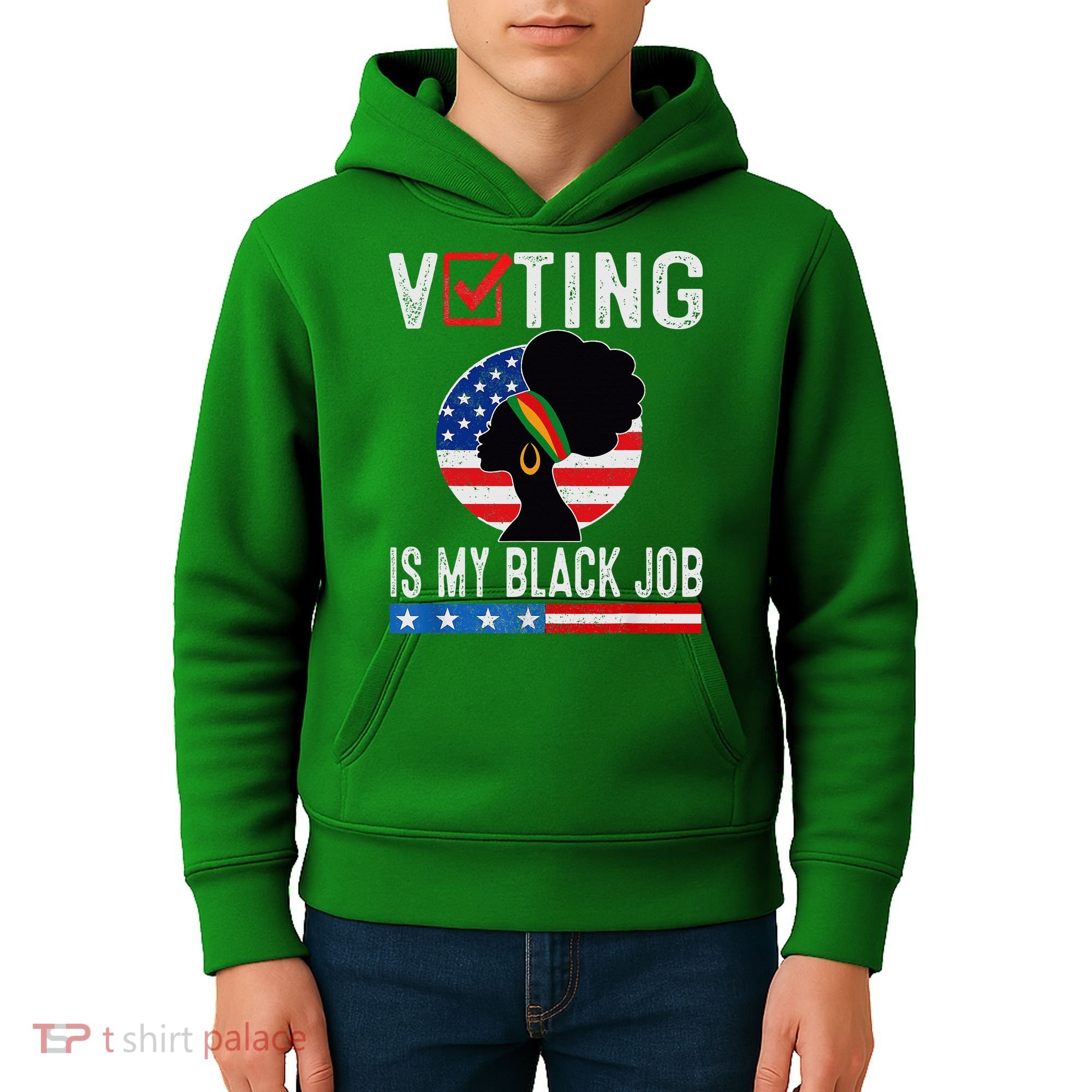 Voting Is My Black Job Flag Funny Kids Hoodie