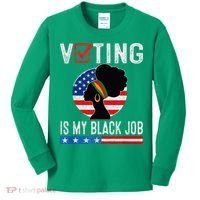 Voting Is My Black Job Flag Funny Kids Long Sleeve Shirt thumb 0