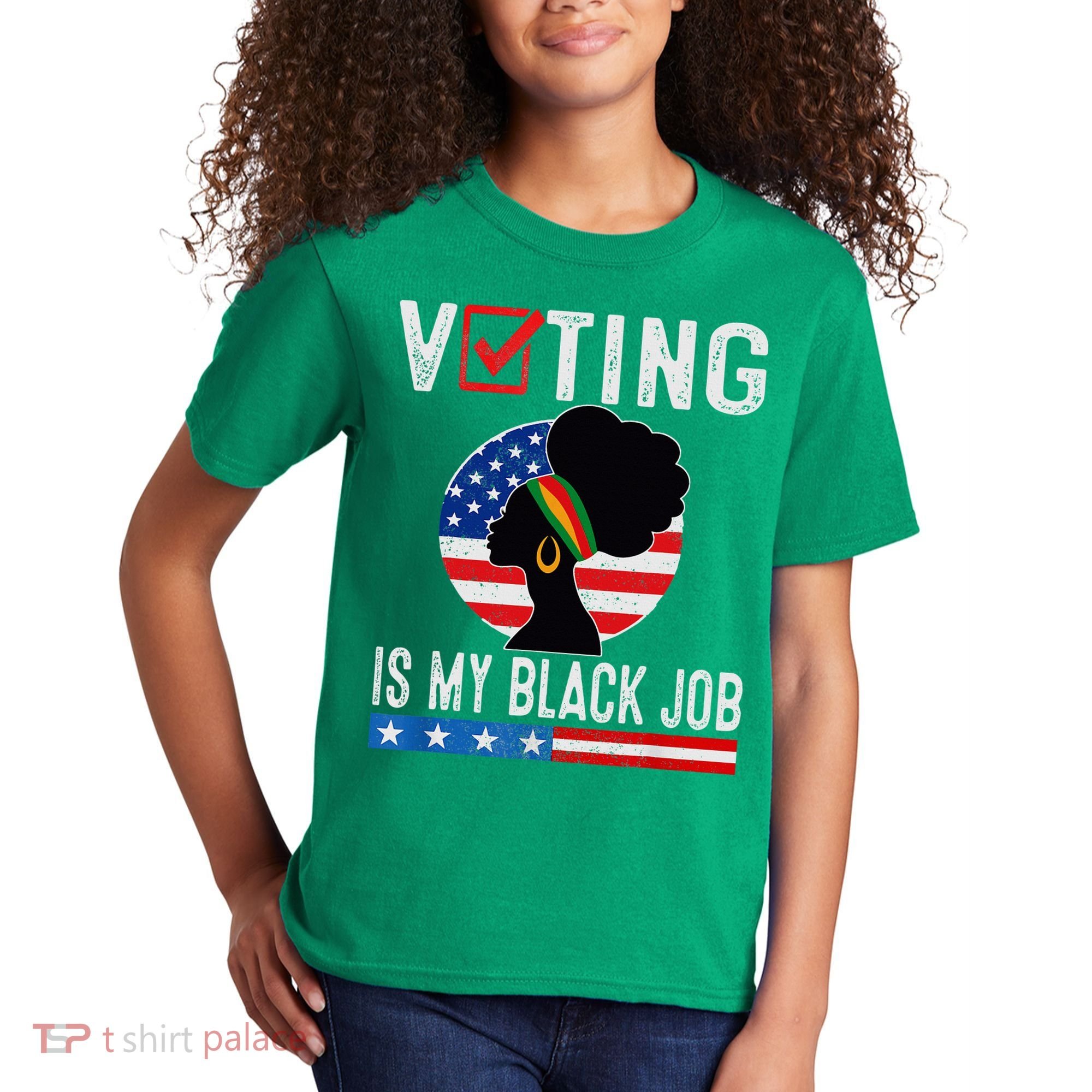 Voting Is My Black Job Flag Funny Kids T-Shirt