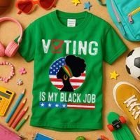 Voting Is My Black Job Flag Funny Kids T-Shirt thumb 3