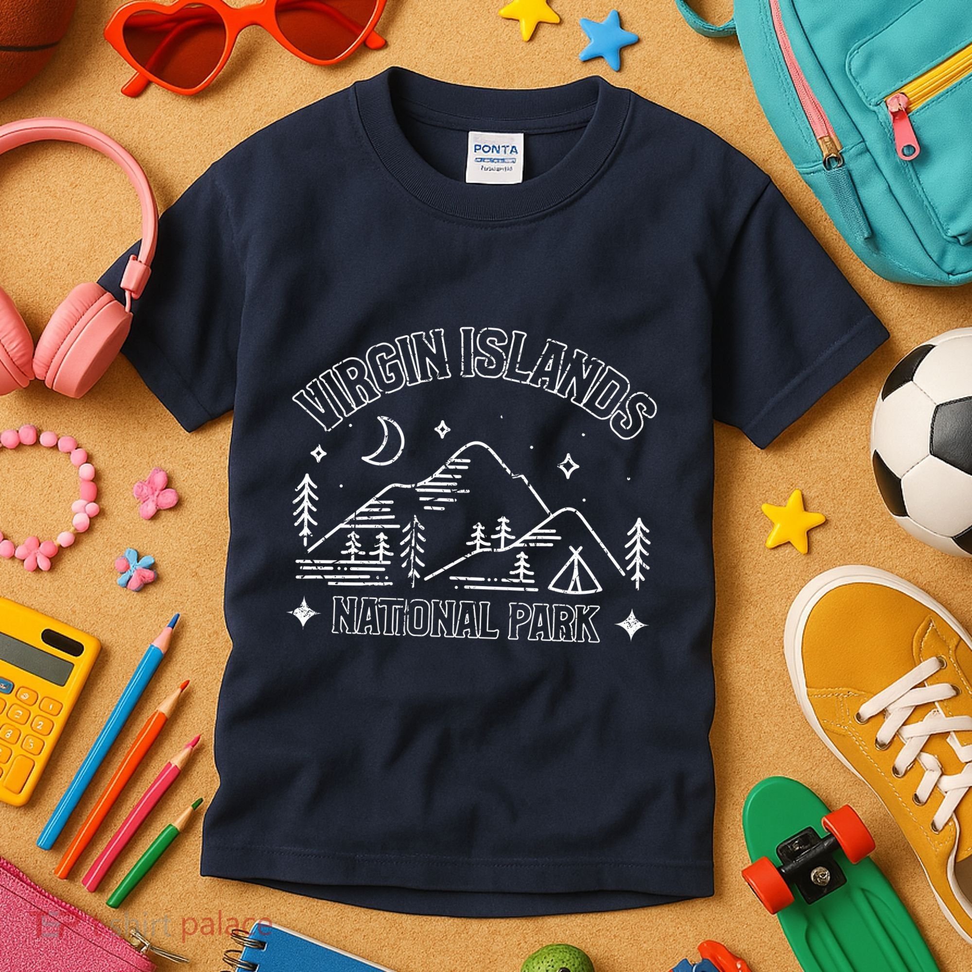 Virgin Islands National Park Explore Adventure Camp Mountain Kids T-Shirt