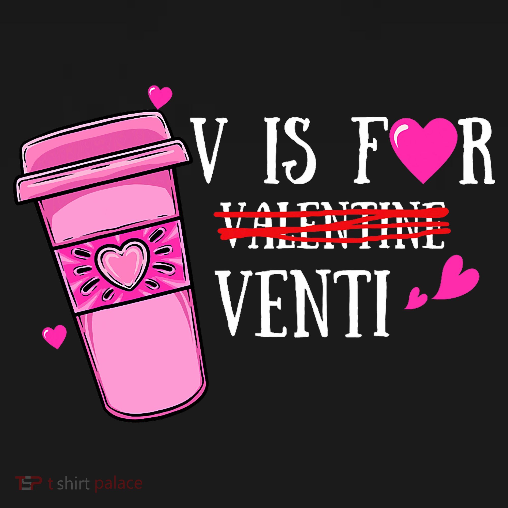 V Is Not For Valentine But Venti Coffee Funny Valentines Day Performance Fleece Hoodie