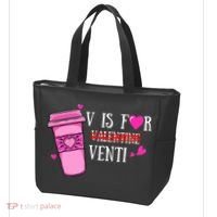 V Is Not For Valentine But Venti Coffee Funny Valentines Day Tote Bag thumb 3