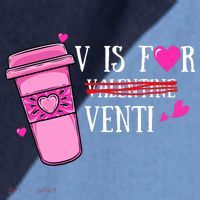 V Is Not For Valentine But Venti Coffee Funny Valentines Day Raglan Baseball Sleeve Shirt thumb 2