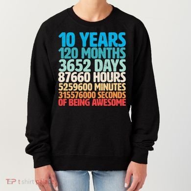 Vintage 10th Birthday 10 Years Old Being Awesome Women's Sweatshirt