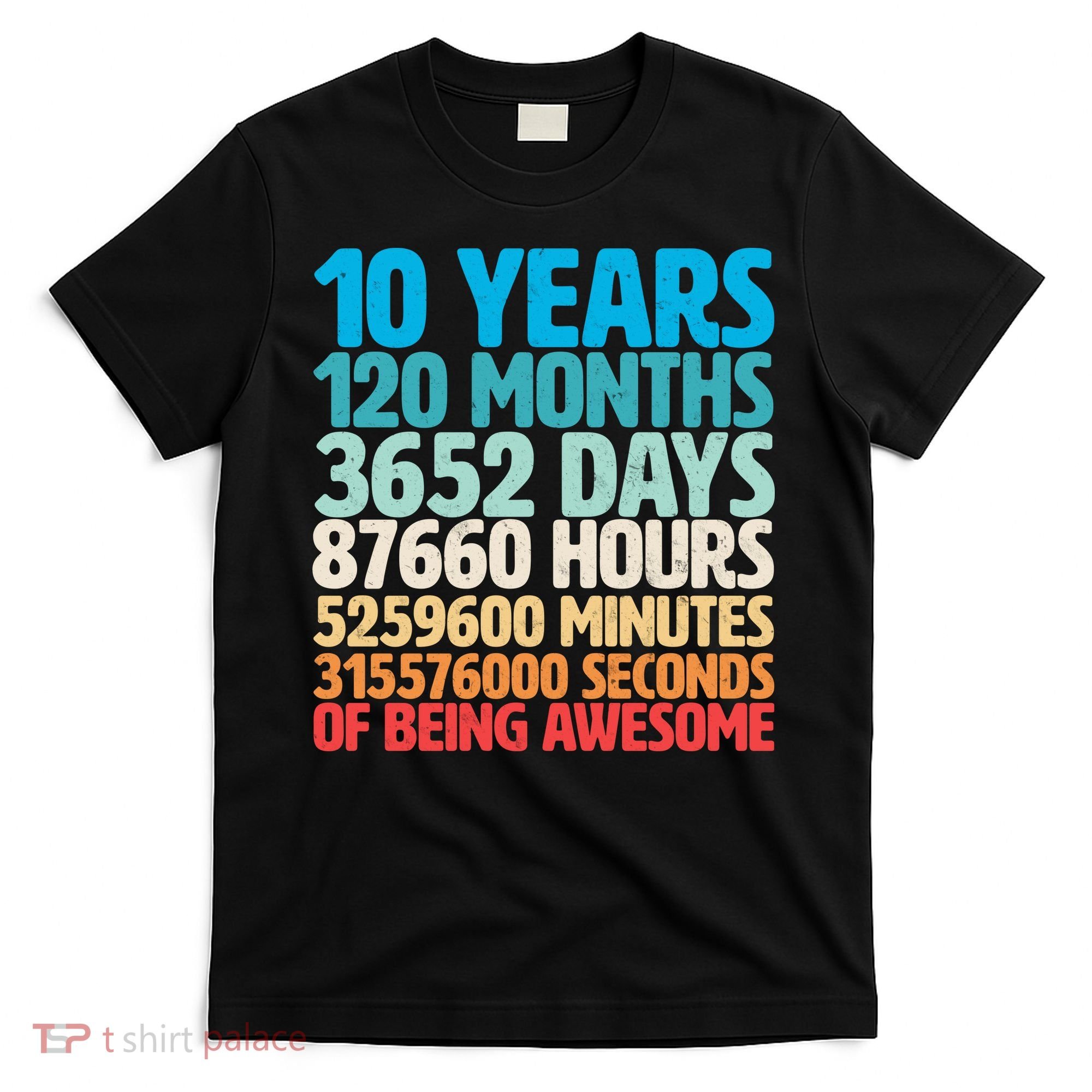 Vintage 10th Birthday 10 Years Old Being Awesome T-Shirt