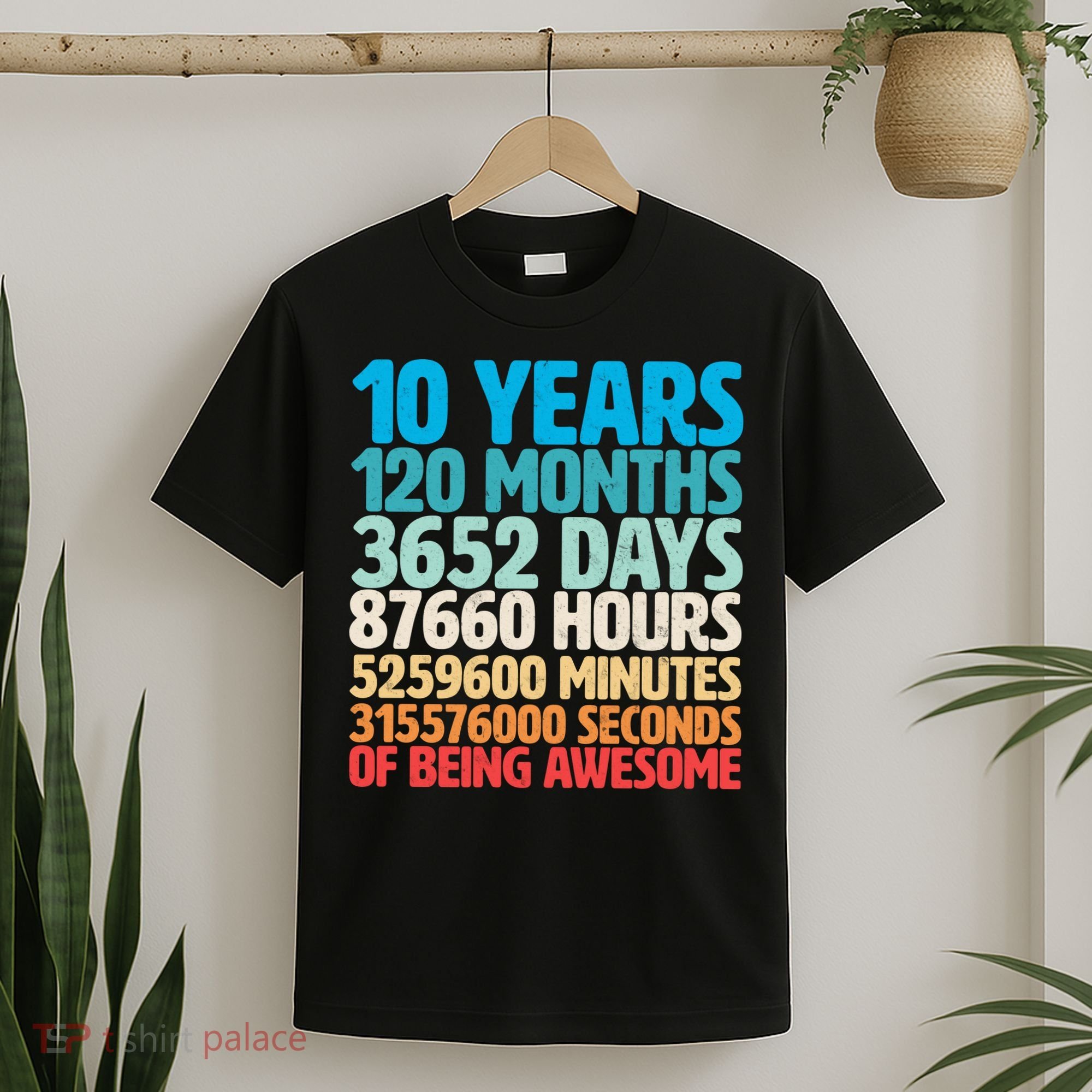 Vintage 10th Birthday 10 Years Old Being Awesome T-Shirt