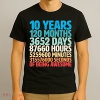 Vintage 10th Birthday 10 Years Old Being Awesome T-Shirt thumb 3