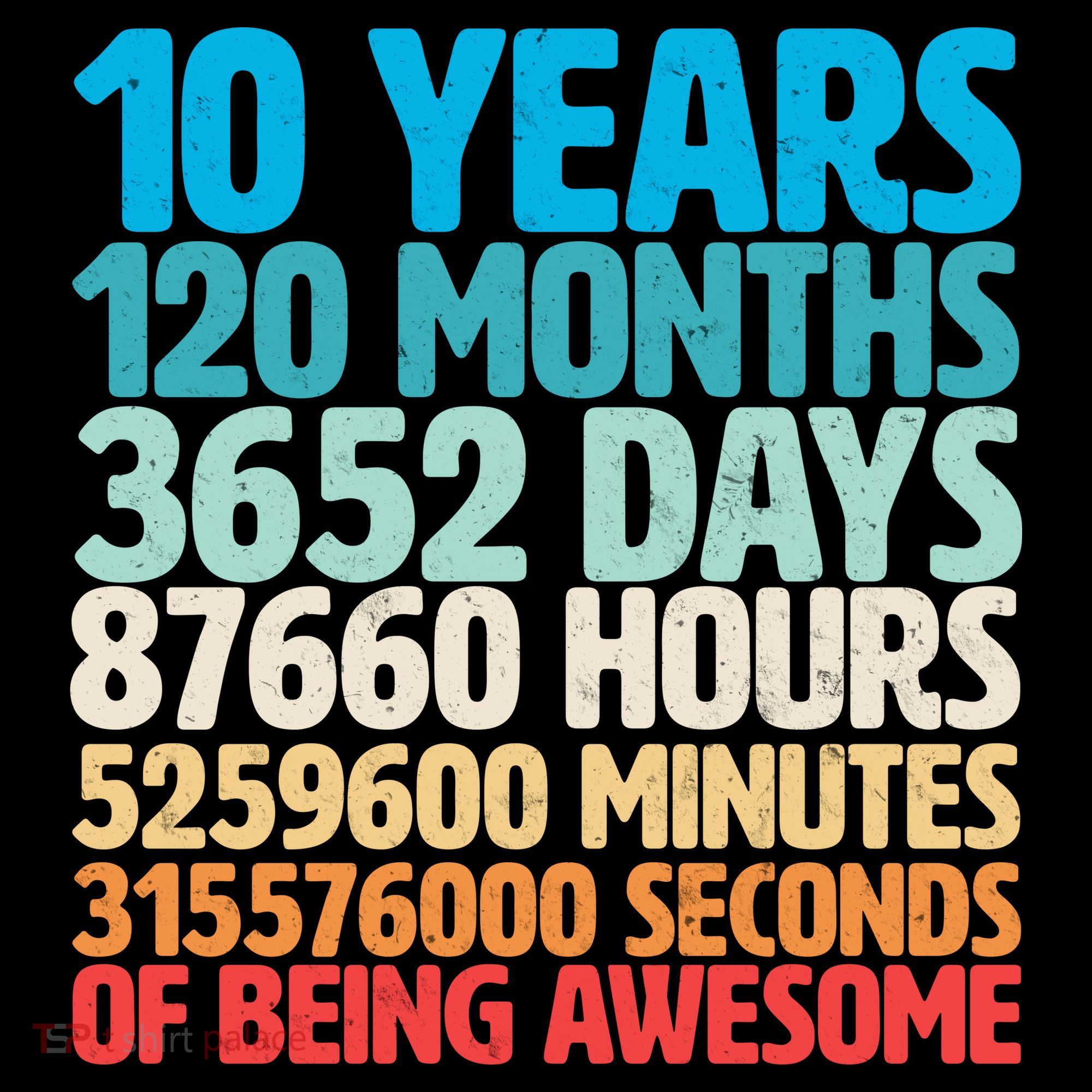 Vintage 10th Birthday 10 Years Old Being Awesome T-Shirt