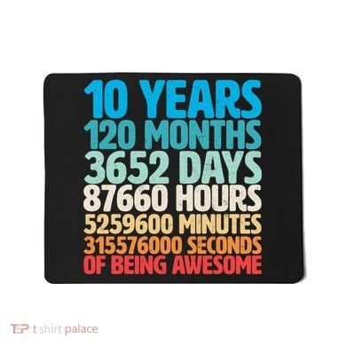 Vintage 10th Birthday 10 Years Old Being Awesome Mousepad