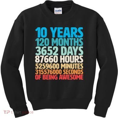 Vintage 10th Birthday 10 Years Old Being Awesome Kids Sweatshirt