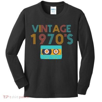 Vintage 1970's Music Tape Kids Long Sleeve Shirt
