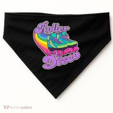 Vintage 80s Retro Roller Disco Skates USA-Made Doggie Bandana