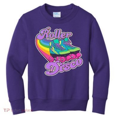 Vintage 80s Retro Roller Disco Skates Kids Sweatshirt