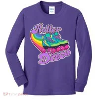 Vintage 80s Retro Roller Disco Skates Kids Long Sleeve Shirt thumb 0