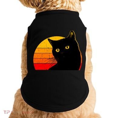 Vintage 80's Style Black Cat Retro Sun Doggie Tank