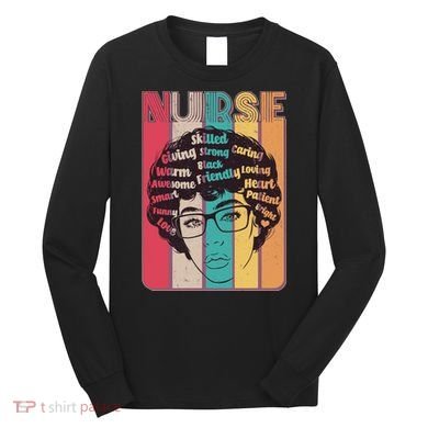 Vintage African American Black Nurse Long Sleeve Shirt