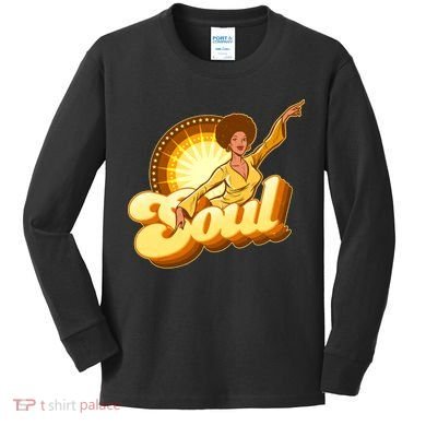Vintage Afro Soul Retro 70s Kids Long Sleeve Shirt