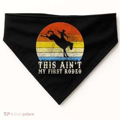 Vintage Ain't My First Rodeo USA-Made Doggie Bandana