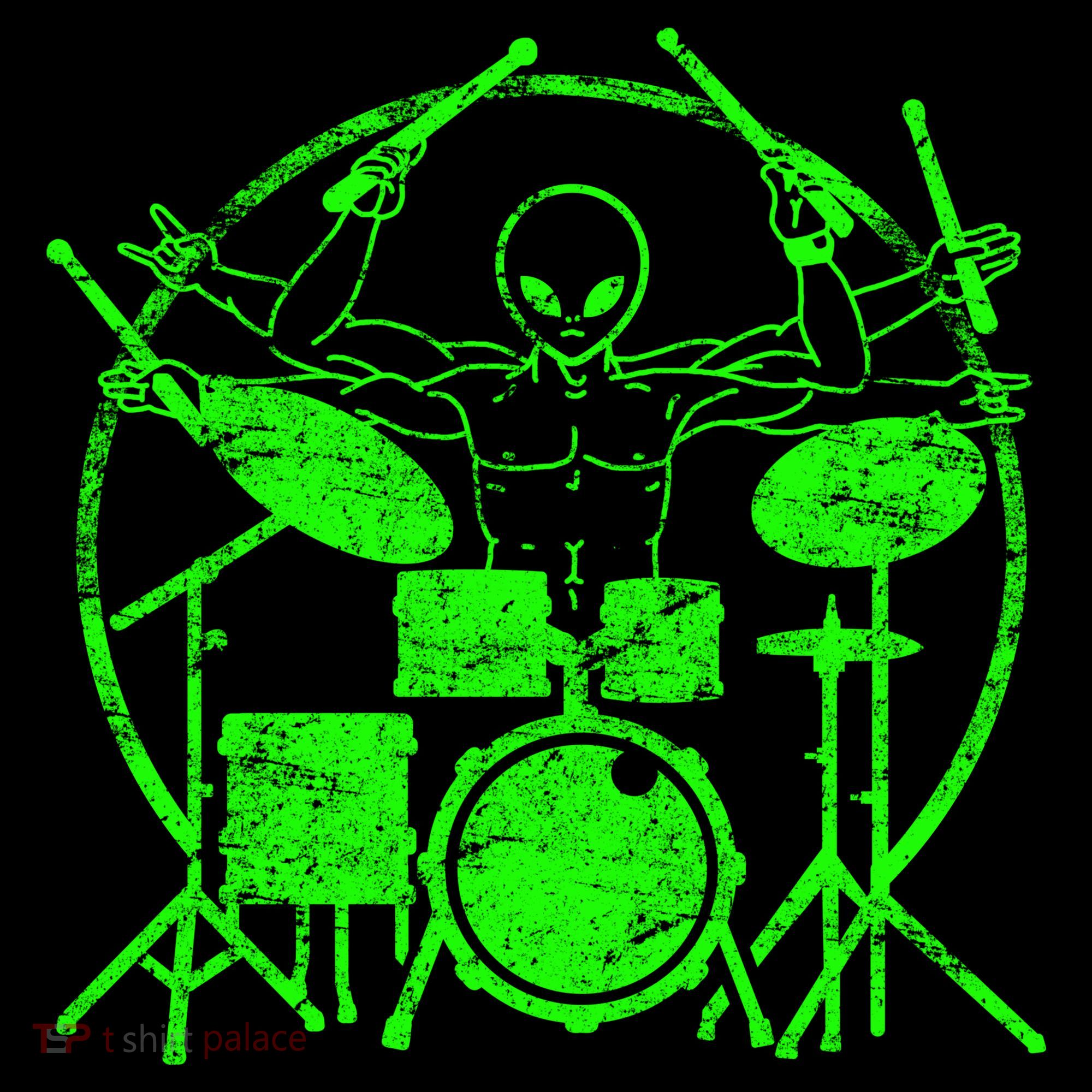 Vintage Alien Drummer T-Shirt