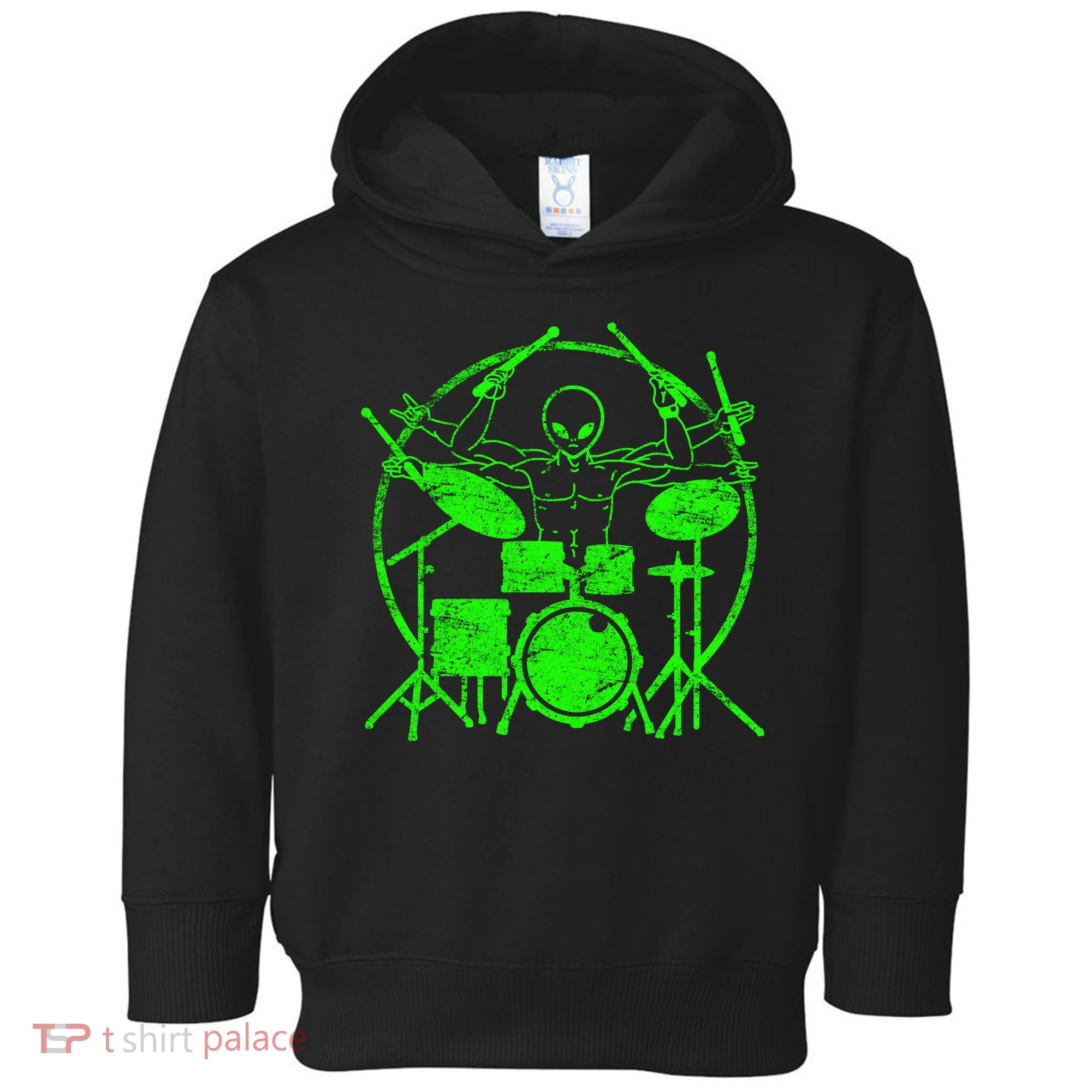 Vintage Alien Drummer Toddler Hoodie
