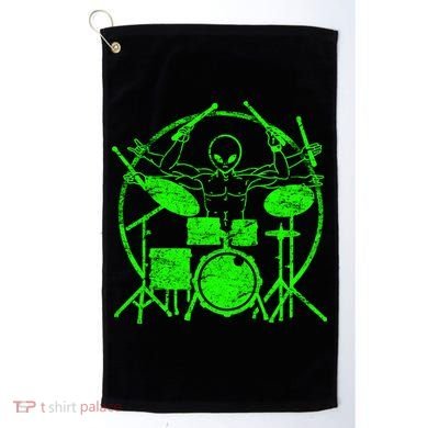 Vintage Alien Drummer Golf Towel
