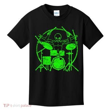 Vintage Alien Drummer Kids T-Shirt